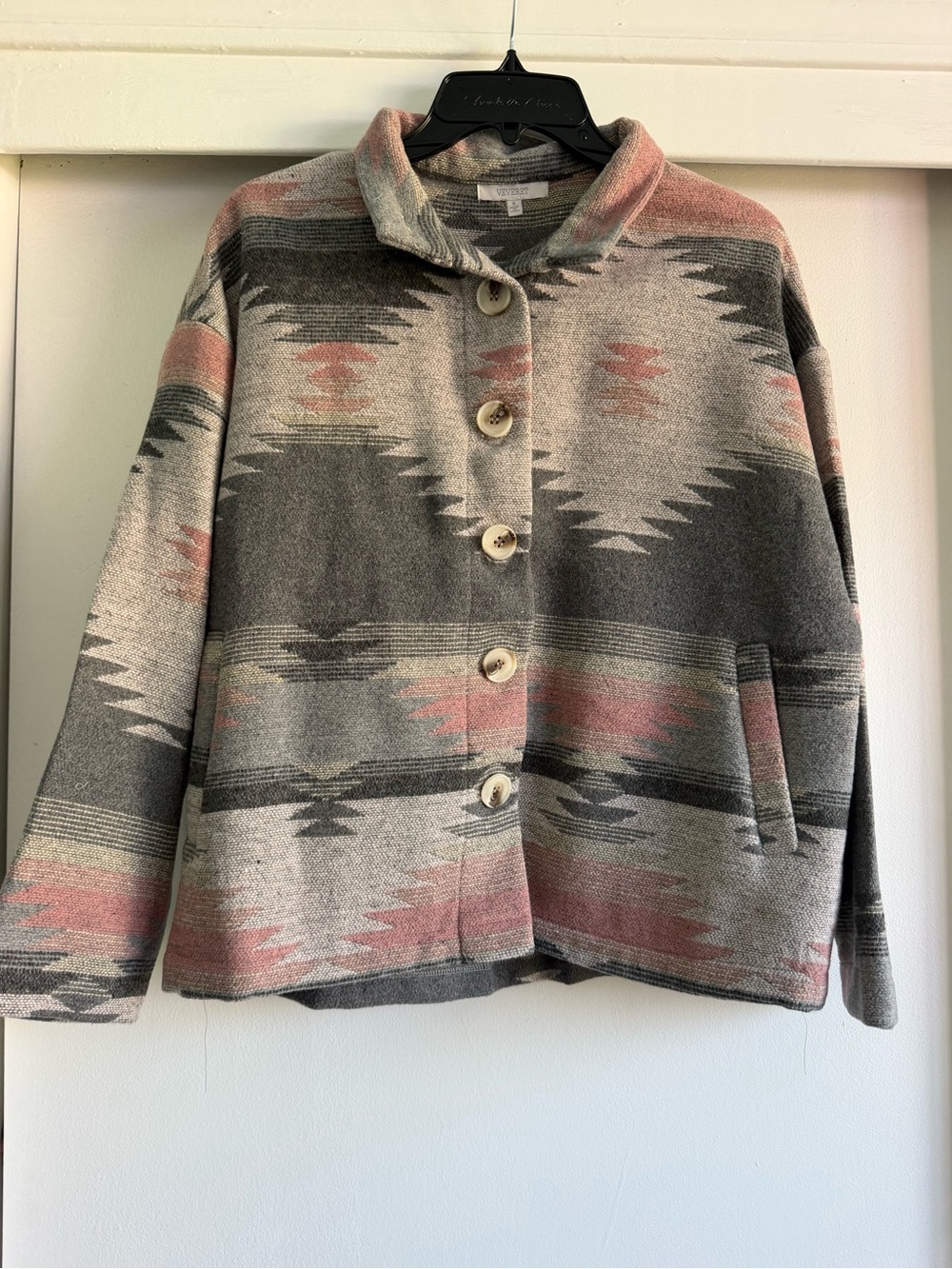 Aztec Print Sweater Jacket